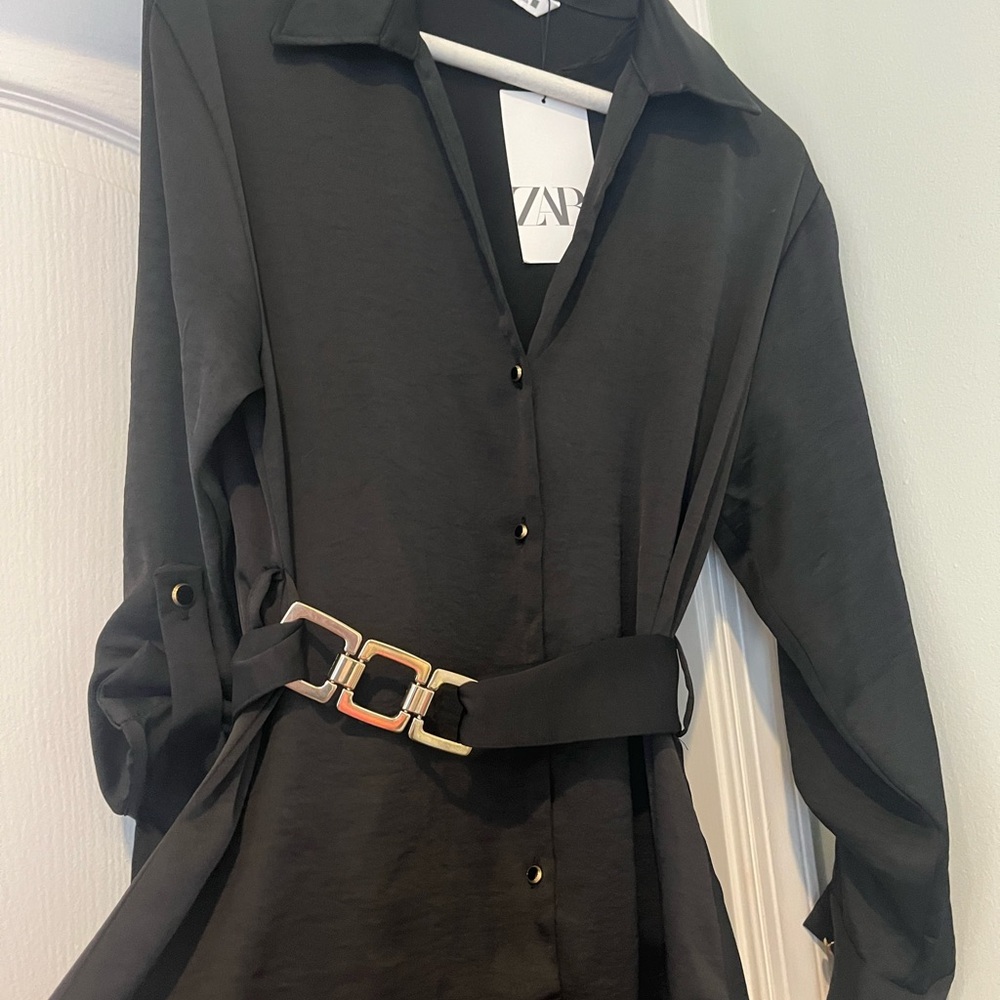 Zara Black Belted Dress